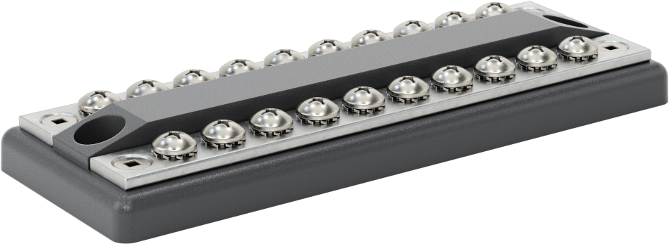 Zorlu Ortam Yüksek Akım Dağıtım Çubuğu, Vidalı Terminalleri ile, 100A @ 300V AC ve 48V DC, 5-1/16" Uzunluk