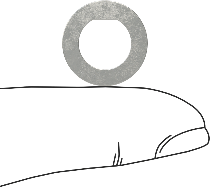 Şim, 3/8" Çaplı D-Profil Şaftlar için, 0,0010" Kalınlık