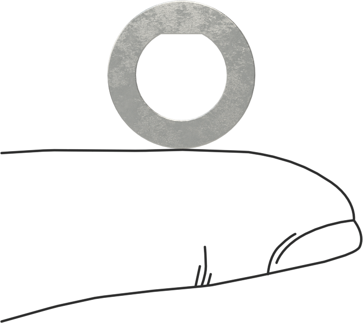 Şim, 3/8" Çaplı D-Profil Şaftlar için, 0,0050 inç Kalınlık