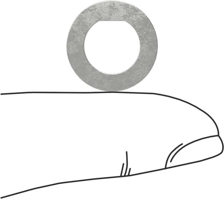 Şim, 3/8" Çaplı D-Profil Şaftlar için, 0,0310" Kalın