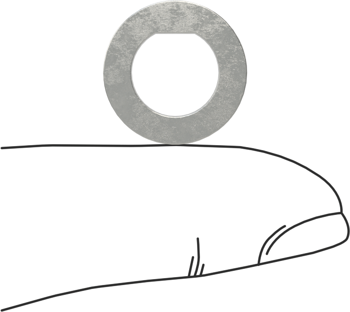 Şim, 3/8" Çaplı D-Profil Şaftlar için, 1/8" Kalınlık