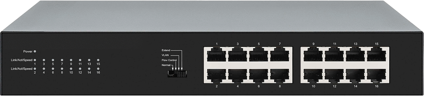 Raf Montajlı Ethernet Anahtarı, 16 Soketli