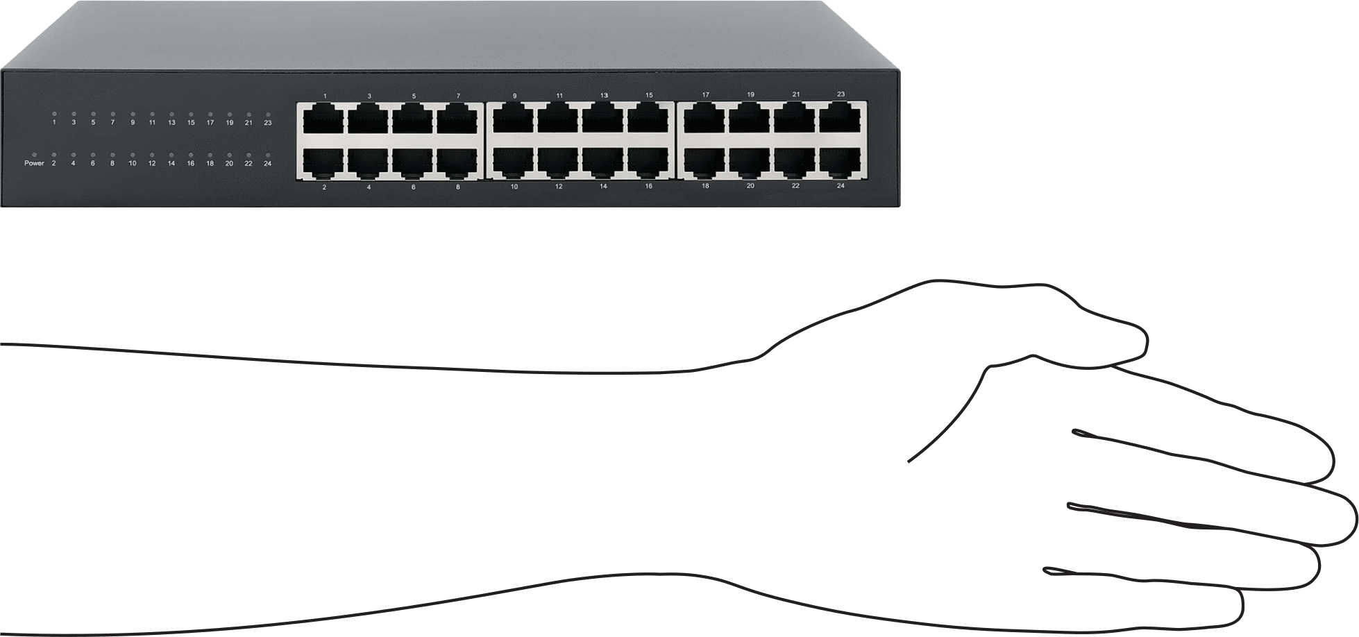 Raf Montajlı Ethernet Anahtarı, 24 Soket