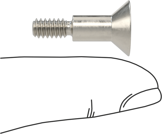 18-8 Paslanmaz Çelik Omuzlu Vida, 1/4" Omuz Çapı, 3/8" Omuz Uzunluğu, 10-24 Diş