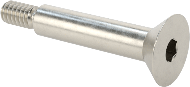 18-8 Paslanmaz Çelik Omuzlu Vida, 1/4" Omuz Çapı, 1" Omuz Uzunluğu, 10-24 Diş