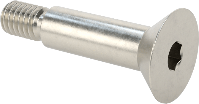 18-8 Paslanmaz Çelik Omuzlu Vida, 3/8" Omuz Çapı, 1" Omuz Uzunluğu, 5/16"-18 Diş