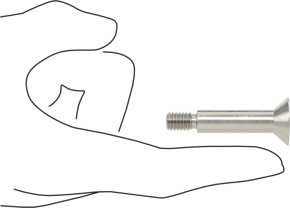 18-8 Paslanmaz Çelik Omuzlu Vida, 3/8" Omuz Çapı, 1-1/4" Omuz Uzunluğu, 5/16"-18 Diş