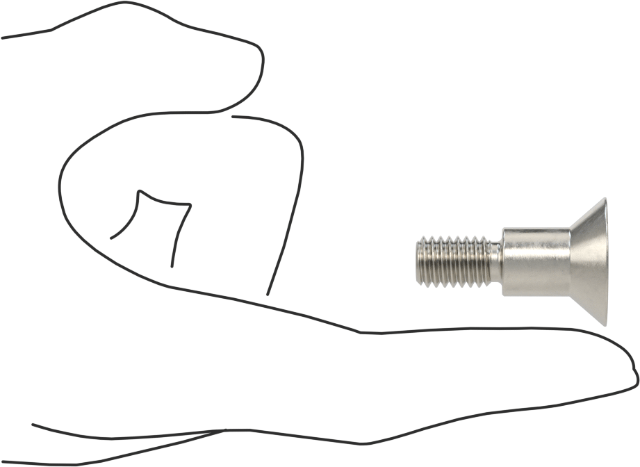 18-8 Paslanmaz Çelik Omuzlu Vida, 1/2" Omuz Çapı, 1/2" Omuz Uzunluğu, 3/8"-16 Diş