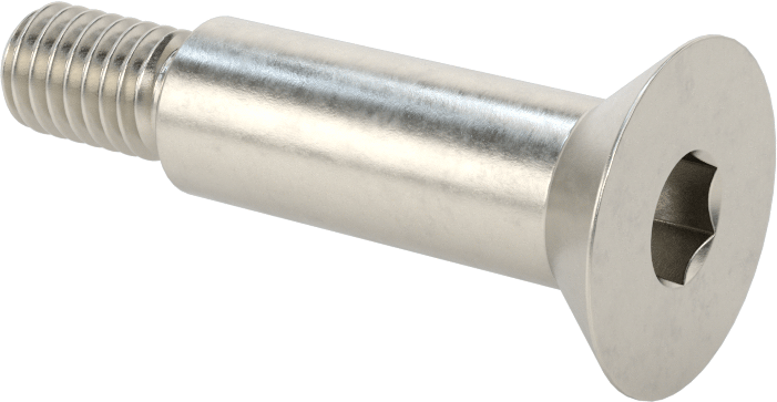 18-8 Paslanmaz Çelik Omuzlu Vida, 1/2" Omuz Çapı, 1-1/4" Omuz Uzunluğu, 3/8"-16 Diş