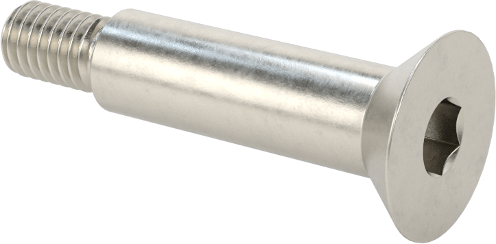 18-8 Paslanmaz Çelik Omuzlu Vida, 1/2" Omuz Çapı, 1-1/2" Omuz Uzunluğu, 3/8"-16 Diş