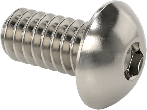18-8 Paslanmaz Çelik Düğme Başlı Altıgen Soketli Vida, 0-80 Diş Boyutu, 1/8" Uzunluk