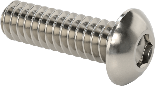 18-8 Paslanmaz Çelik Düğme Başlı Altıgen Soketli Vida, 1-64 Diş Boyutu, 1/4" Uzunluk
