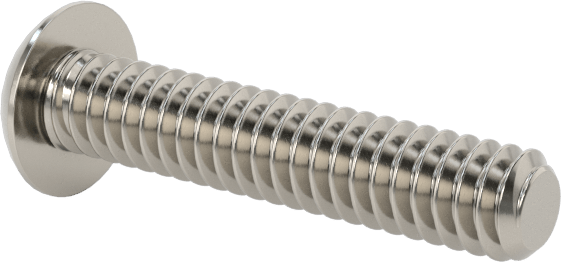 18-8 Paslanmaz Çelik Düğme Başlı Altıgen Soketli Vida, 3-48 Diş Boyutu, 1/2" Uzunluk