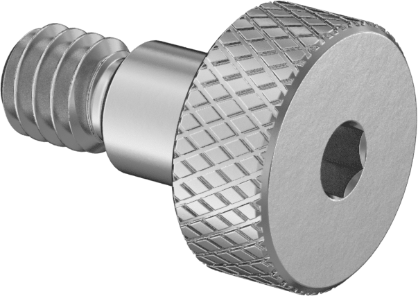 Başparmak Tutamaklı 18-8 Paslanmaz Çelik Hassas Omuzlu Vida, 3/16" Omuz Çapı, 3/16" Omuz Uzunluğu, 8-32 Diş