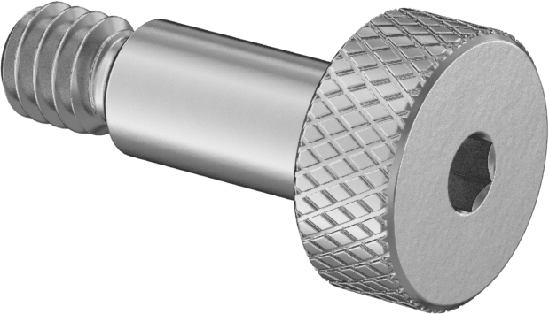 Başparmak Tutamaklı 18-8 Paslanmaz Çelik Hassas Omuzlu Vida, 3/16" Omuz Çapı, 3/8" Omuz Uzunluğu, 8-32 Diş