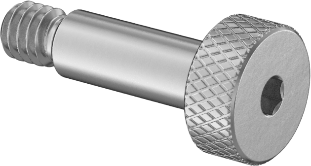 Başparmak Tutamaklı 18-8 Paslanmaz Çelik Hassas Omuzlu Vida, 3/16" Omuz Çapı, 1/2" Omuz Uzunluğu, 8-32 Diş