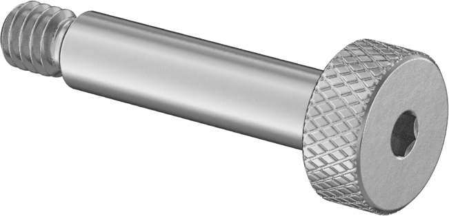 Başparmak Tutamaklı 18-8 Paslanmaz Çelik Hassas Omuzlu Vida, 3/16" Omuz Çapı, 3/4" Omuz Uzunluğu, 8-32 Diş