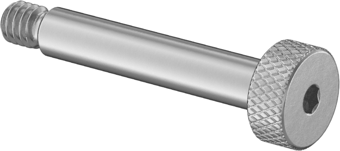 Başparmak Tutamaklı 18-8 Paslanmaz Çelik Hassas Omuzlu Vida, 3/16" Omuz Çapı, 1" Omuz Uzunluğu, 8-32 Diş