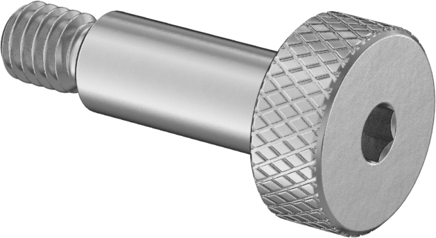Başparmak Tutamaklı 18-8 Paslanmaz Çelik Hassas Omuzlu Vida, 5 mm Omuz Çapı, 12 mm Omuz Uzunluğu, M4 x 0,7 mm Diş