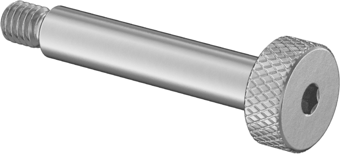 Başparmak Tutamaklı 18-8 Paslanmaz Çelik Hassas Omuzlu Vida, 5 mm Omuz Çapı, 25 mm Omuz Uzunluğu, M4 x 0,7 mm Diş