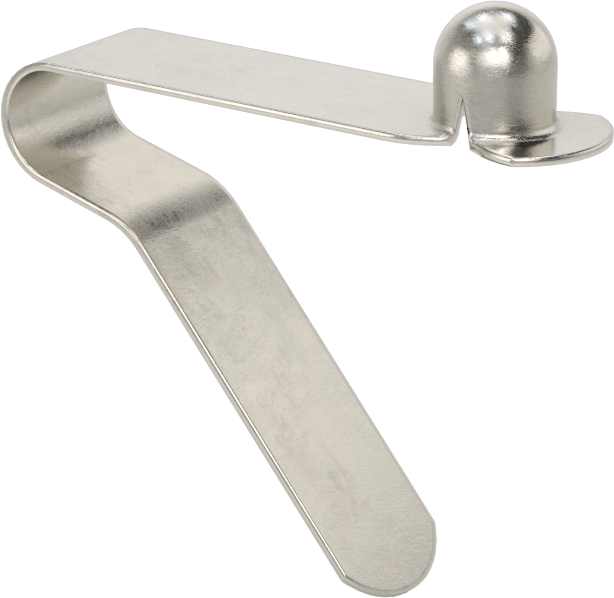 Teleskopik Borular için 410 Paslanmaz Çelik Düğme Klipsi, Tek Düğmeli Dog-Leg, 5/8“ ila 1-1/8” Boru İç Çapı için