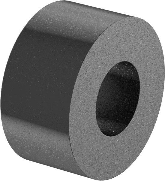 Dişsiz Ara Parça, Siyah Eloksallı Alüminyum, 1/4" OD, 1/8" Uzunluk, 4 Numaralı Vida Boyutu için