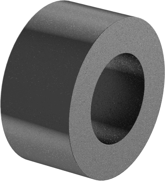 Dişsiz Ara Parça, Siyah Eloksallı Alüminyum, 1/4" OD, 1/8" Uzunluk, 6 Numaralı Vida için