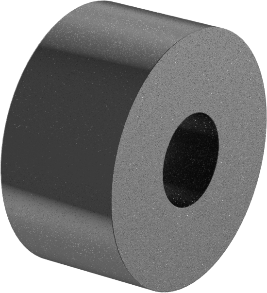 Dişsiz Ara Parça, Siyah Eloksallı Alüminyum, 1/4" OD, 1/8" Uzunluk, 2 Numaralı Vida için