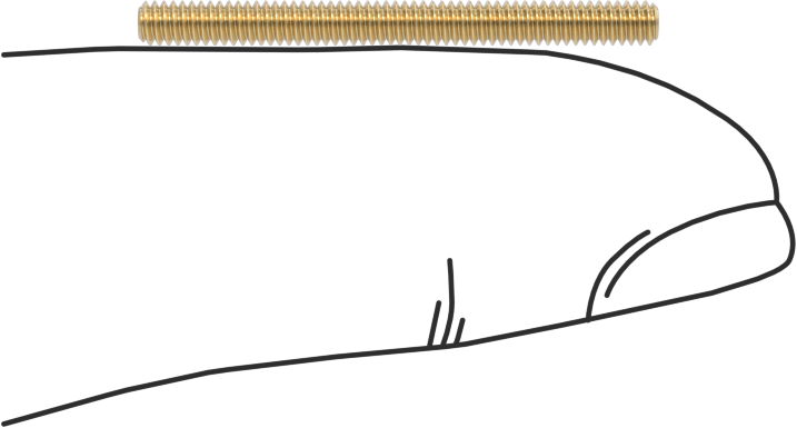 Pirinç Dişli Çubuk, 2-56 Diş Boyutu, 1" Uzunluk