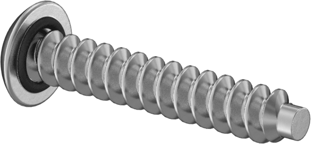 Sac Metal için Sızdırmaz Künt Vidalar, 18-8 Paslanmaz Çelik, 4 Numara Boyut, 5/8" Uzunluk