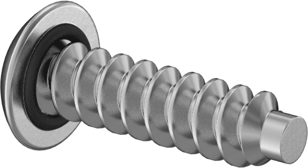 Sac Metal için Sızdırmaz Künt Vidalar, 18-8 Paslanmaz Çelik, Numara 6 Boyut, 1/2" Uzunluk