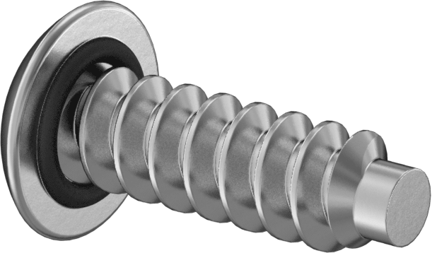 Sac Metal için Sızdırmaz Künt Vidalar, 18-8 Paslanmaz Çelik, Numara 8 Boyut, 1/2" Uzunluk