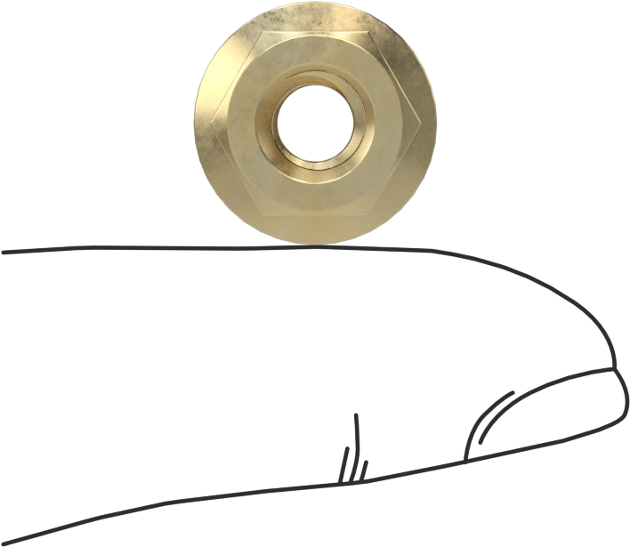 Pirinç Tırtıklı Flanş Somunları, 1/4"-20 Diş Boyutu