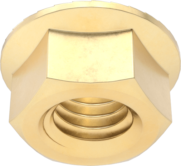 Pirinç Tırtıklı Flanş Somunları, 3/8"-16 Diş Boyutu