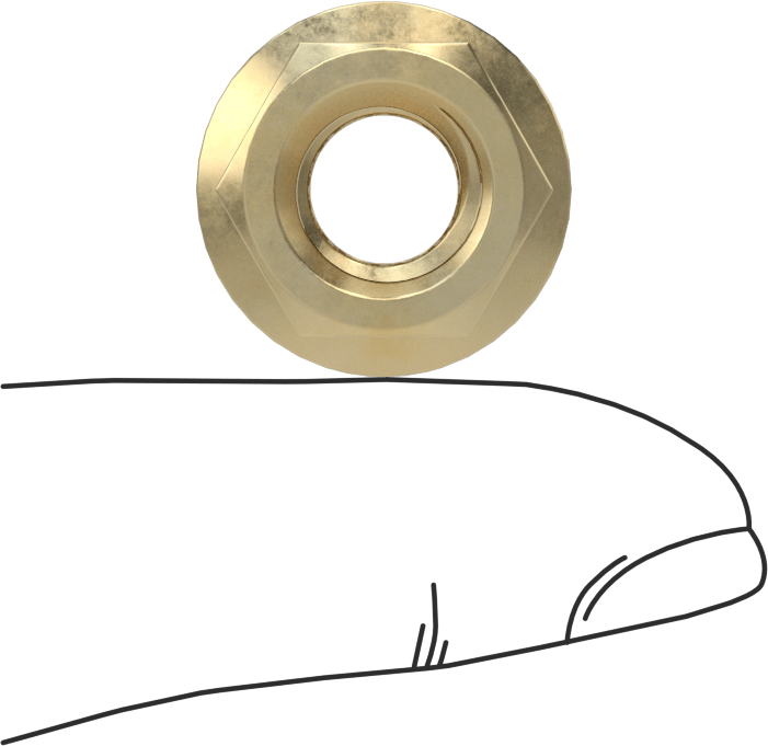 Pirinç Tırtıklı Flanş Somunları, 3/8"-16 Diş Boyutu