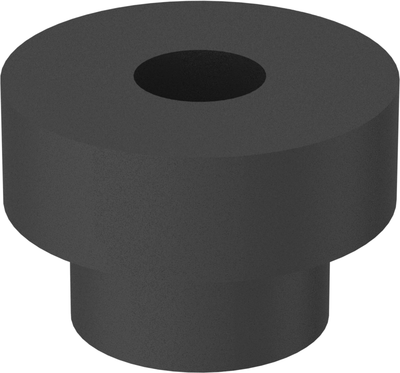 SBR Kauçuk İçi Boş İtmeli Tamponlar, 1/4" İç Çap için, 1/4" Gövde Yüksekliği, 3/8" OD