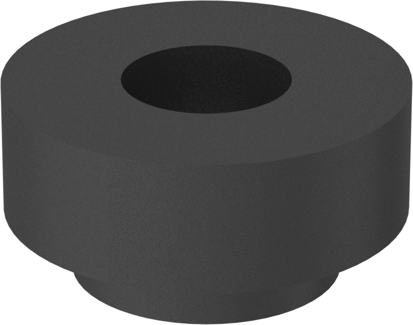 SBR Kauçuk İçi Boş İtmeli Tamponlar, 1/4" İç Çap için, 1/16" Mil Yüksekliği, 3/8" OD