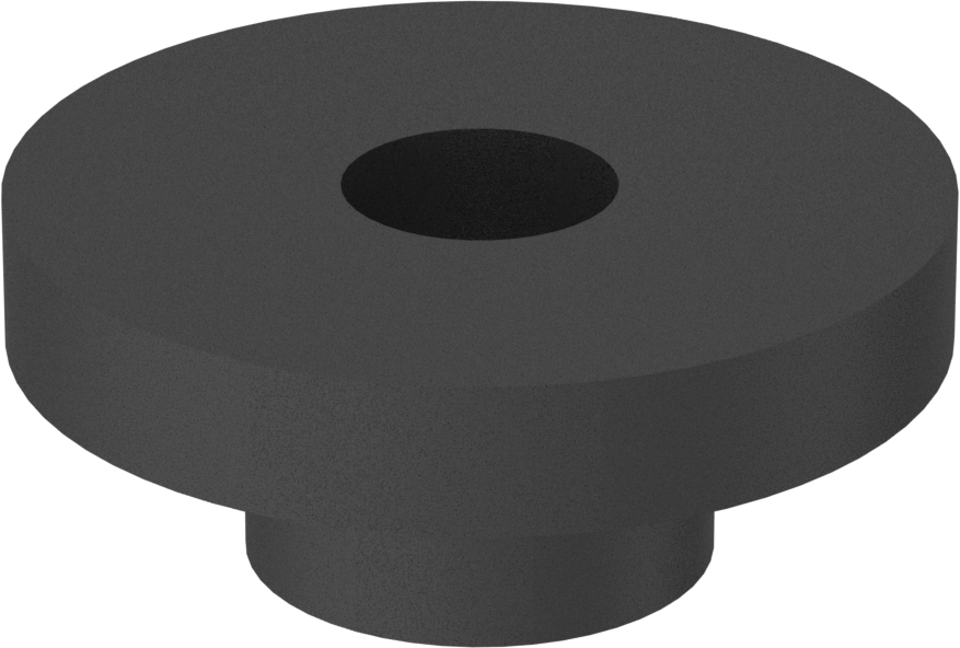 SBR Kauçuk İçi Boş İtmeli Tamponlar, 3/8" İç Çap için, 3/16" Gövde Yüksekliği, 3/4" OD