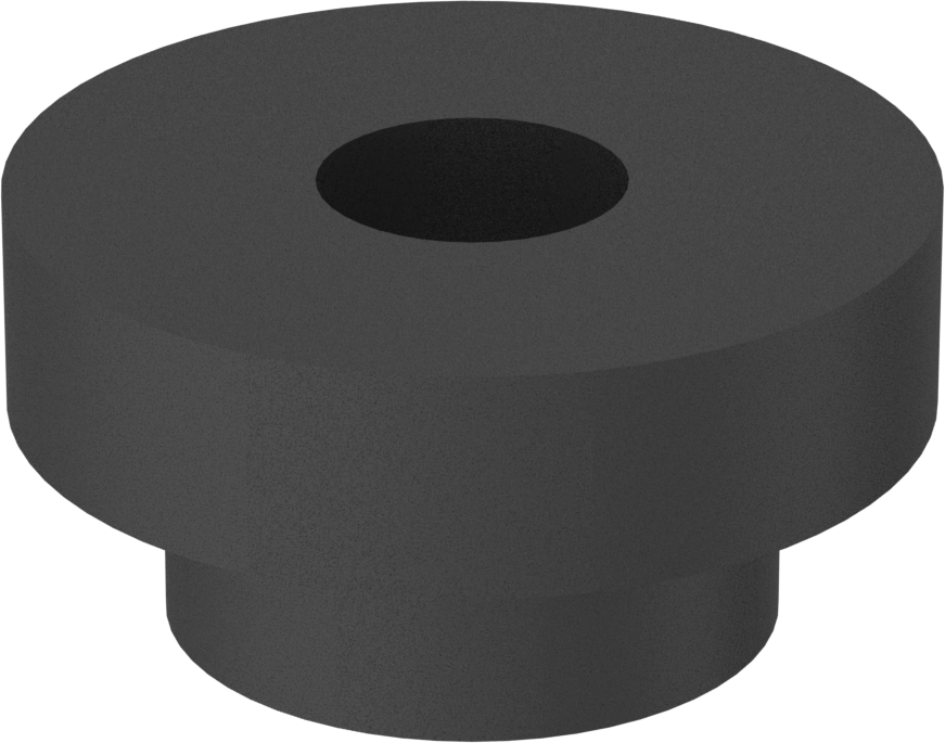SBR Kauçuk İçi Boş İtmeli Tamponlar, 1/2" İç Çap için, 3/16" Gövde Yüksekliği, 3/4" OD, 1/4" ID