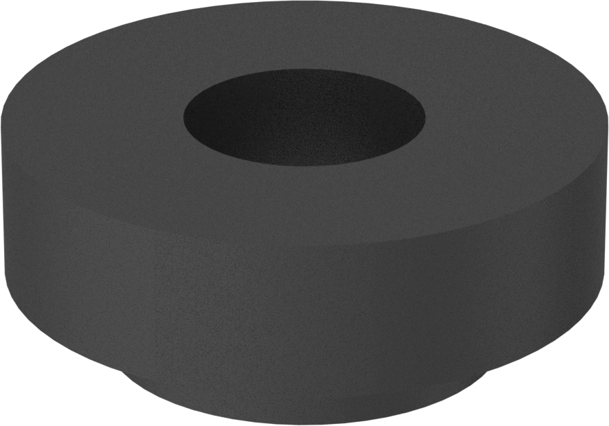 SBR Kauçuk İçi Boş İtmeli Tamponlar, 5/8" İç Çap için, 1/8" Gövde Yüksekliği, 15/16" OD