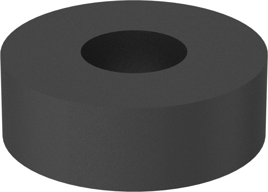 SBR Kauçuk İçi Boş İtmeli Tamponlar, 5/8" İç Çap için, 1/16" Mil Yüksekliği, 15/16" OD