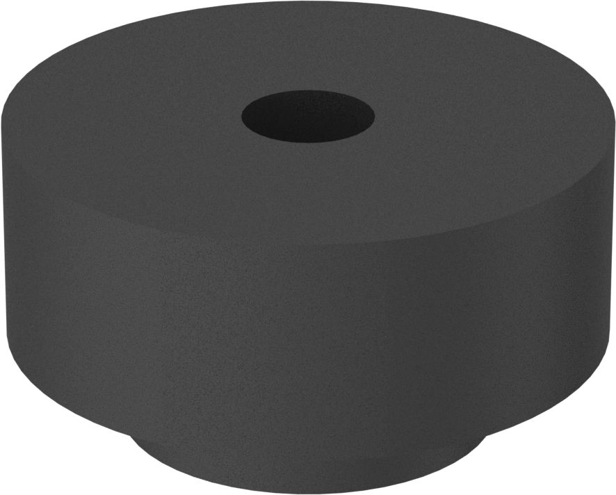 SBR Kauçuk İçi Boş İtmeli Tamponlar, 5/8" İç Çap için, 5/32" Sap Yüksekliği, 1" OD