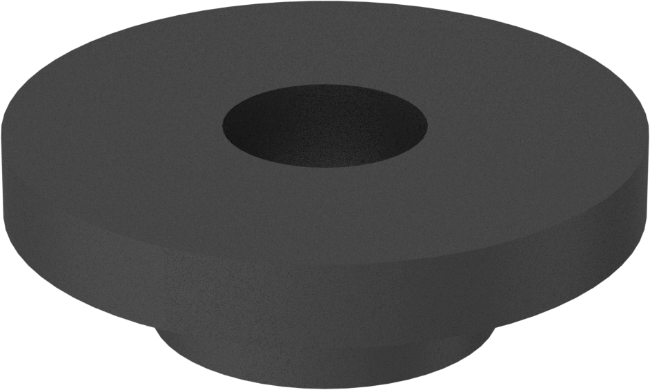 SBR Kauçuk İçi Boş İtmeli Tamponlar, 3/4" İç Çap, 1/4" Gövde Yüksekliği, 1-3/8" OD