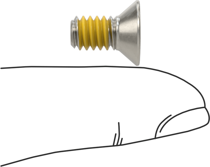18-8 Paslanmaz Çelik Diş Kilitli Phillips Düz Başlı Vida, 1/4"-20 Diş Boyutu, 1/2" Uzunluk