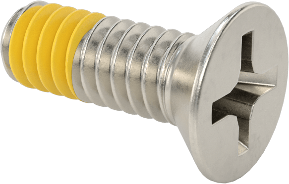 18-8 Paslanmaz Çelik Diş Kilitli Phillips Düz Başlı Vida, 1/4"-20 Diş Boyutu, 3/4" Uzunluk