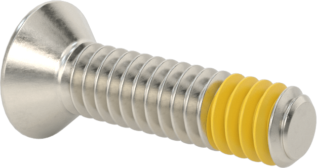 18-8 Paslanmaz Çelik Diş Kilitli Phillips Düz Başlı Vida, 1/4"-20 Diş Boyutu, 1" Uzunluk
