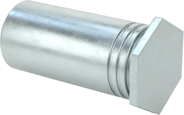 Pres Geçmeli Dişli Ara Parçalar, Kapalı Uçlu, Çinko Kaplı Çelik, 0.165" OD, 3/8" Uzunluk