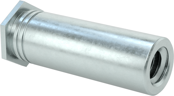 Pres Geçmeli Dişli Ara Parçalar, Kapalı Uçlu, Çinko Kaplı Çelik, 0.165" OD, 1/2" Uzunluk