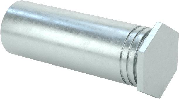 Pres Geçmeli Dişli Ara Parçalar, Kapalı Uçlu, Çinko Kaplı Çelik, 0.165" OD, 1/2" Uzunluk