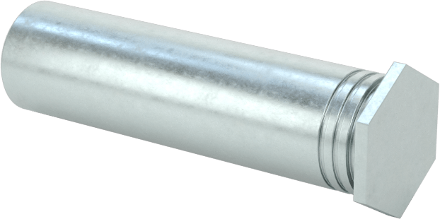 Pres Geçmeli Dişli Ara Parçalar, Kapalı Uçlu, Çinko Kaplı Çelik, 0.165" OD, 5/8" Uzunluk
